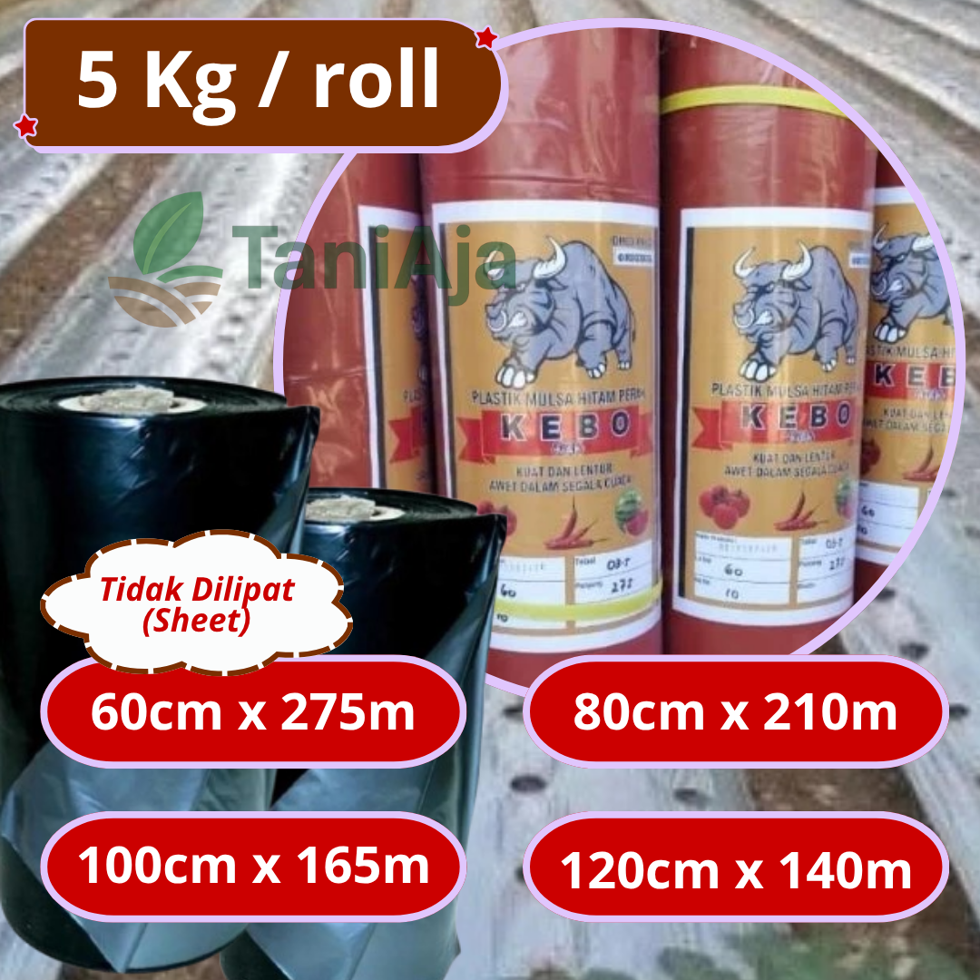Plastik Mulsa Hitam Perak 1 Roll 5Kg